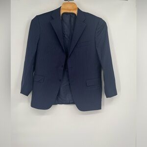 Canali Mens Suit Jacket 42" Blue Pinstripe 3 Button Blazer 100% Wool Made‎ Italy